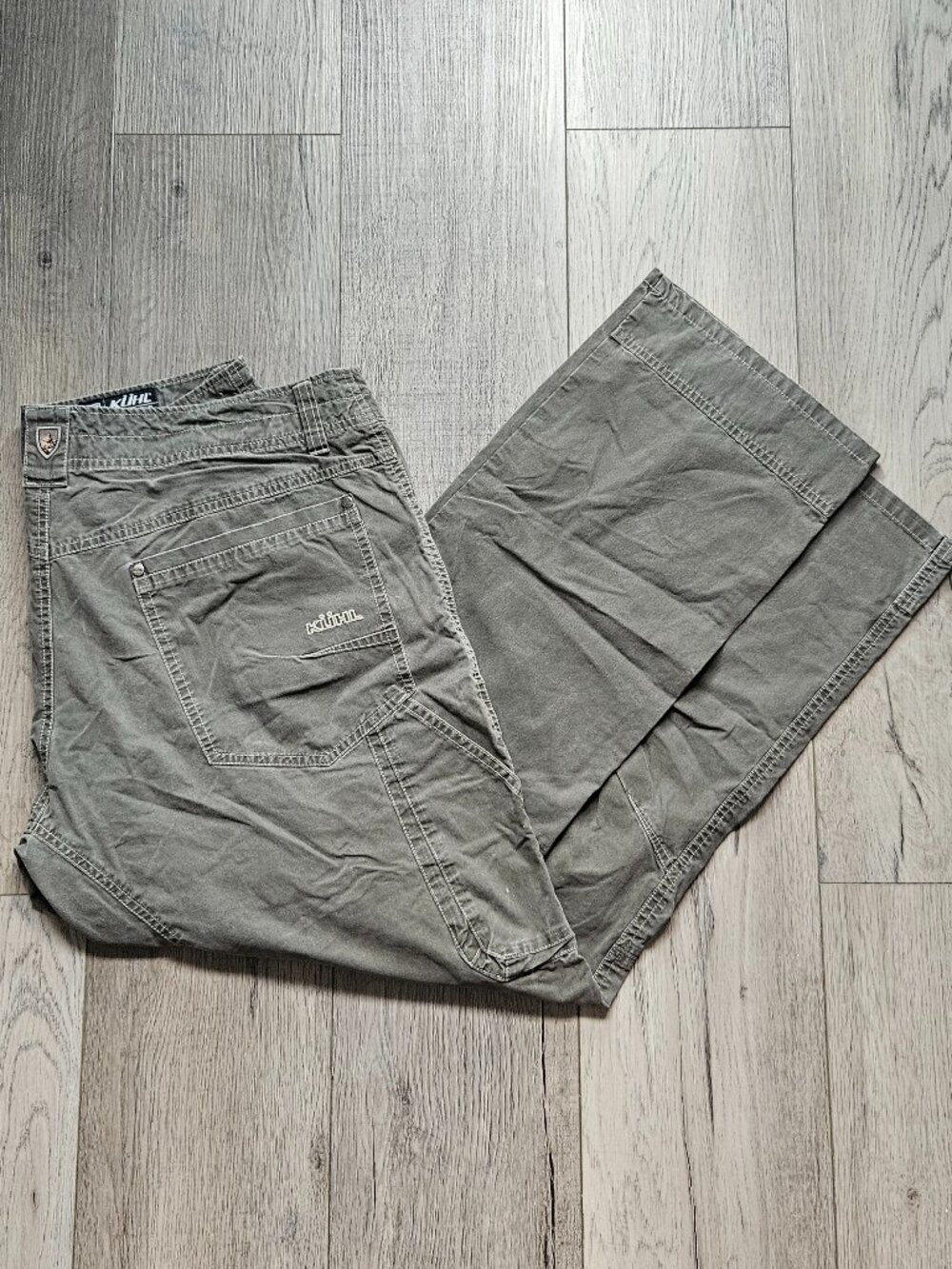 Kuhl Mens Size 36x30 Outdoor Hiking Pants Olive Green Vintage Patina Dye 36 x 30